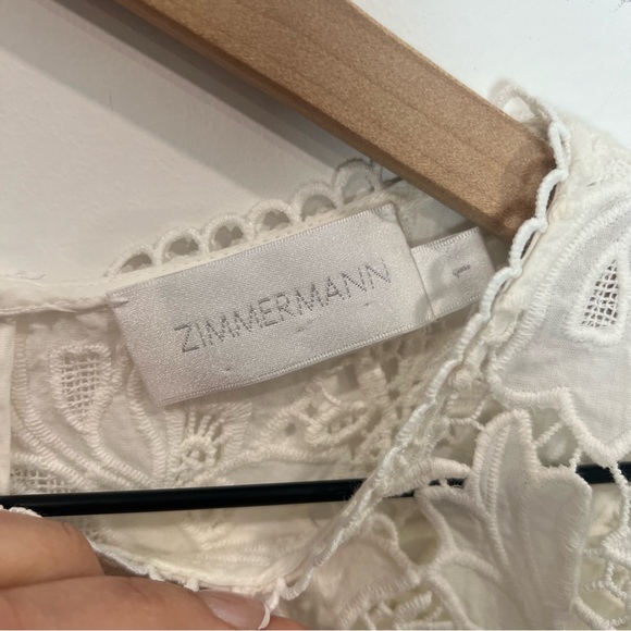 Zimmermann Elegant White Crochet Lace Women's Top - Picture 4 of 6